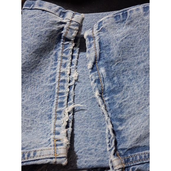 Zara Straight Full Length Jeans Light Blue High Rise Raw Hem USA 4 EUR 36 NEW - Picture 7 of 7